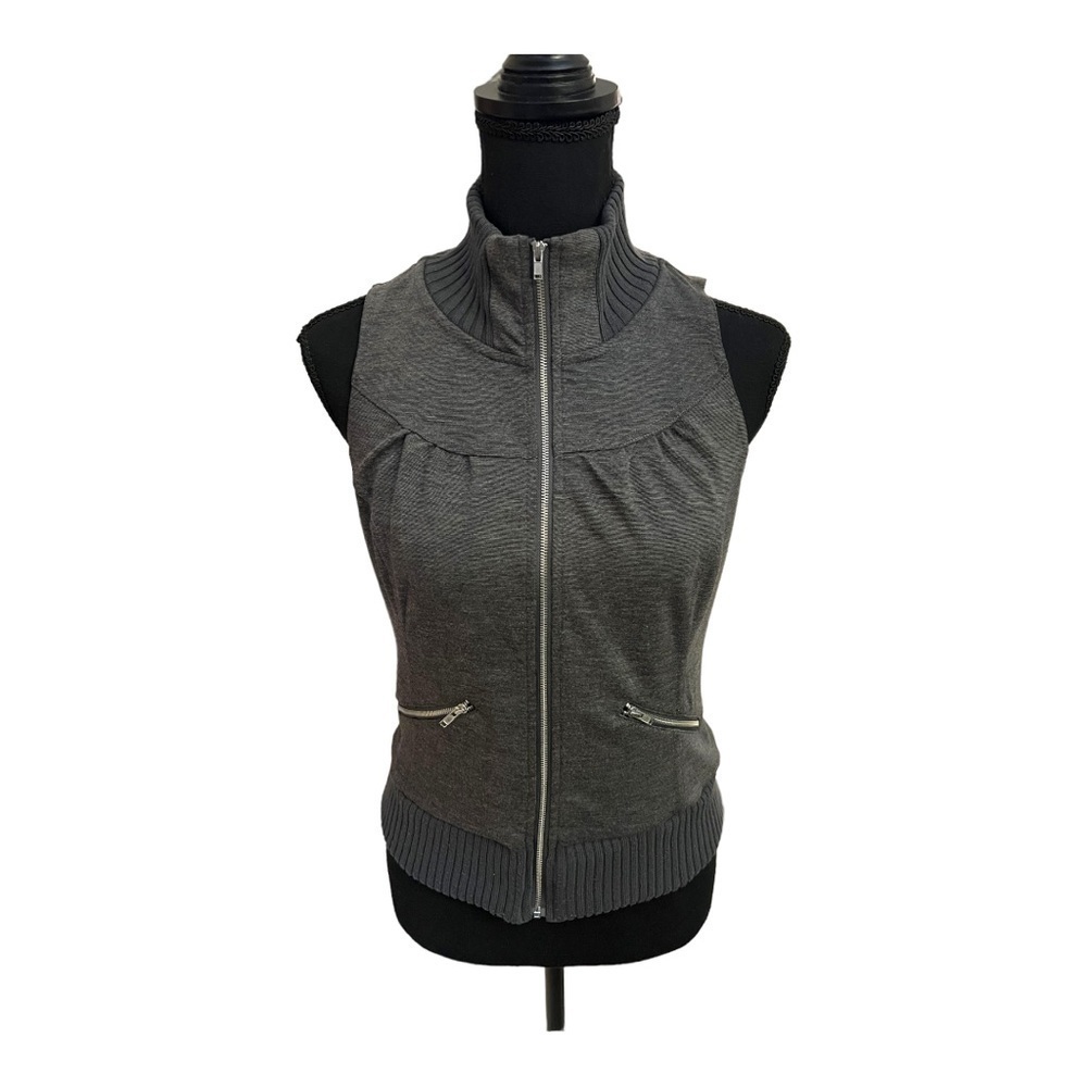 Guess Gray Zip Up Vest M
